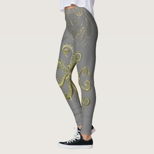 Leggings Pulpo, ilustracion del calamar, vintage (Izquierda)