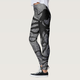 Leggings Pulpo negro en gris - polainas