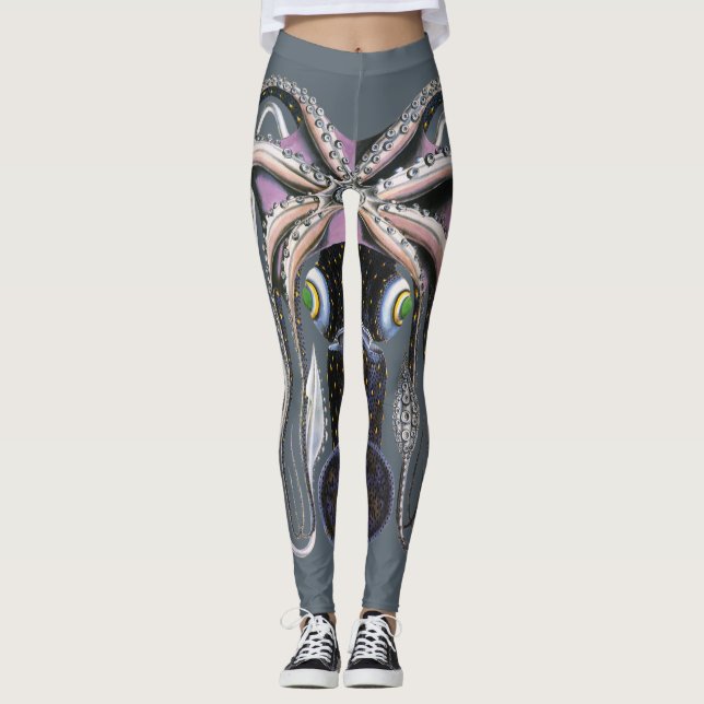 Leggings Pulpo o Calamar Gigante, Animal de Vida Marina Ant (Anverso)