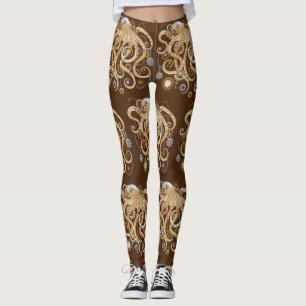 Leggings Pulpo Steampunk Retro Fantasía Mecánica