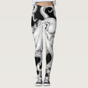 Leggings Pulpo Tinta Negra Y Blanca