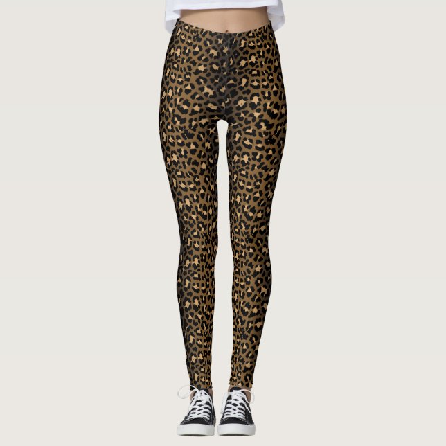 Leggings Punk de impresión de leopardo impreso en animales  (Anverso)