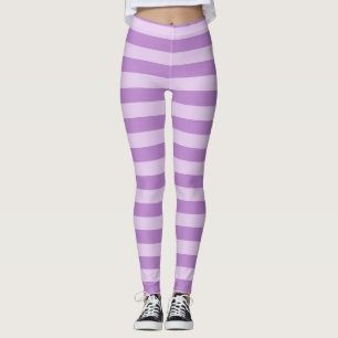 Leggings puntas de patrón de rayas moradas