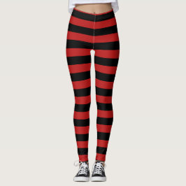 Leggings puntas de rayas negras rojas