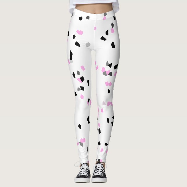 Leggings Punto blanco rosado (Anverso)