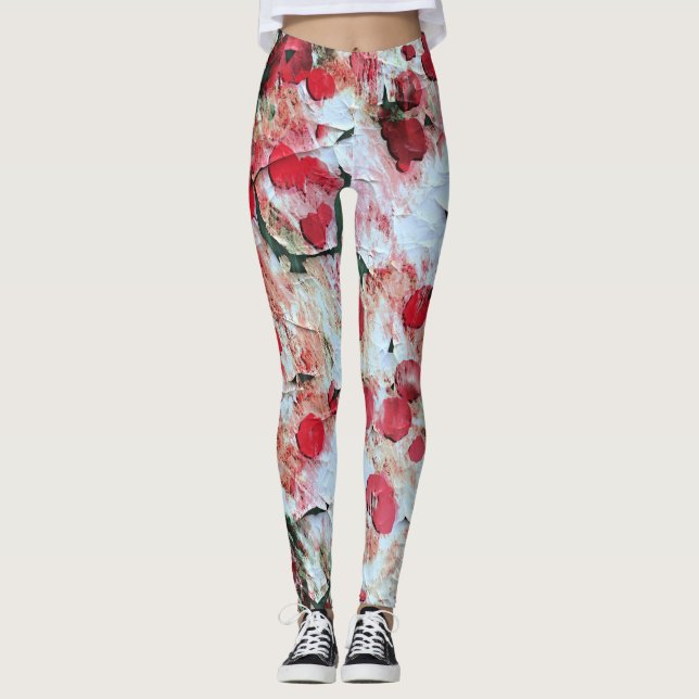 Leggings Punto de Grunge rosa rojo sucio Decaer (Anverso)