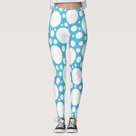 Leggings Punto de Polka Azul Claro