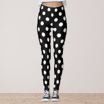 Leggings Punto de polka blanco y negro<br><div class="desc">Hervidades de patrones de puntos de polka blanco y negro.</div>
