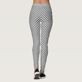 Leggings Punto de polka blanco y negro
