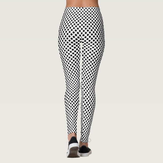 Leggings Punto de polka blanco y negro (Reverso)