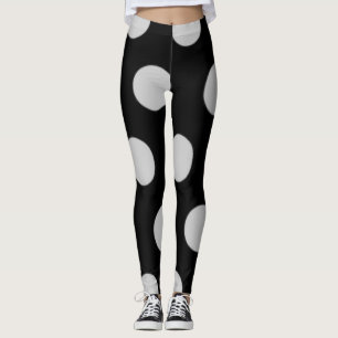 Leggings Punto de polka blanco y negro