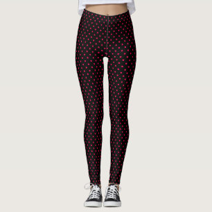 Leggings Punto de polka negro y rosa