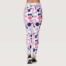 Leggings Punto de polka rosa y azul