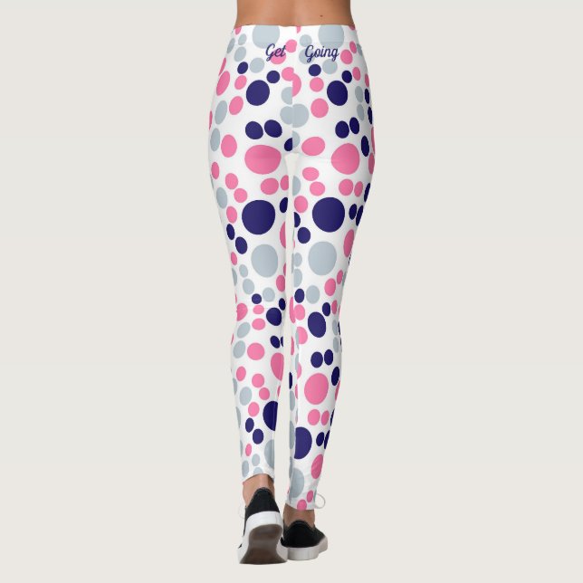 Leggings Punto de polka rosa y azul (Reverso)