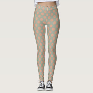 Leggings Punto de Polka Verde Rosa Elegante