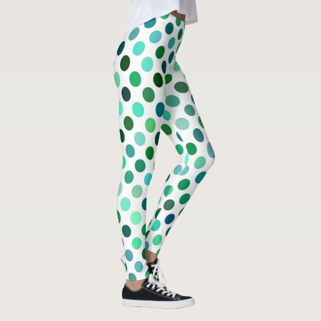 Leggings Punto de polka verde y azul (Derecha)