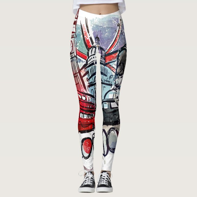 Leggings punto de referencia de big ben bus london (Anverso)