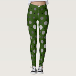 Leggings Punto Polka 01X.Sombra gris D Verde BG