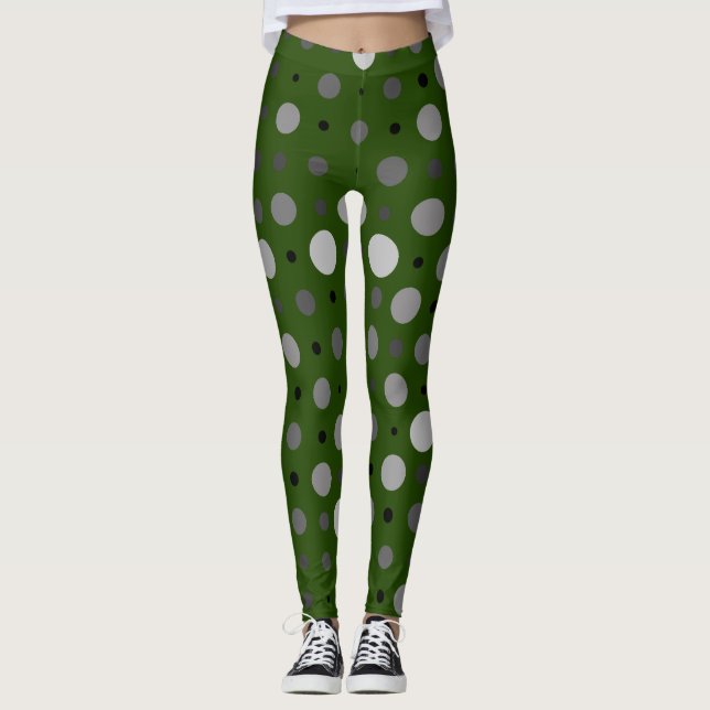 Leggings Punto Polka 01X.Sombra gris D Verde BG (Anverso)