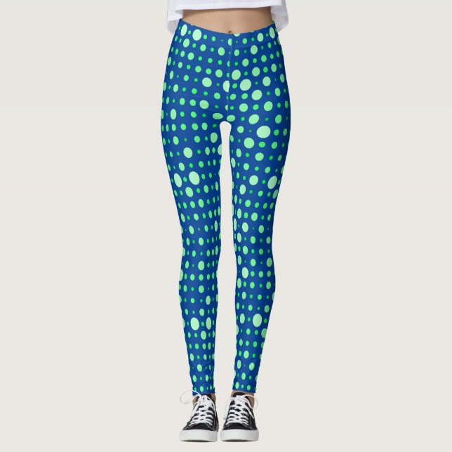 Leggings Punto Polka 02.Verde. Dblue BG (Anverso)