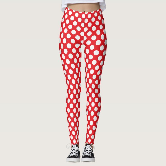 Leggings Punto Polka blanco y rojo (Anverso)