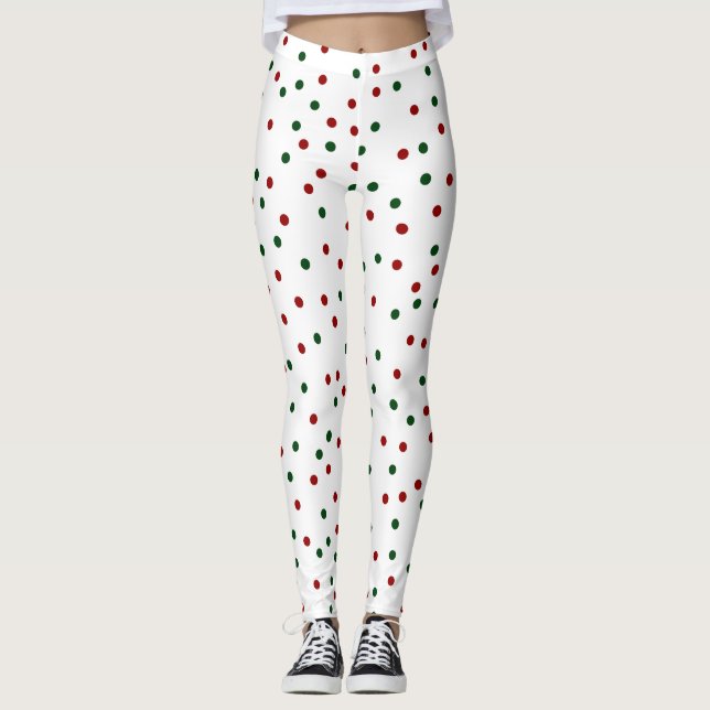Leggings Punto Polka rojo y verde (Anverso)