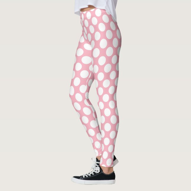 Leggings Punto Polka Rosa Personalizado – Moda Elegante (Izquierda)