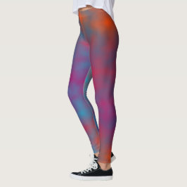 Leggings Punto rosa y naranja azul