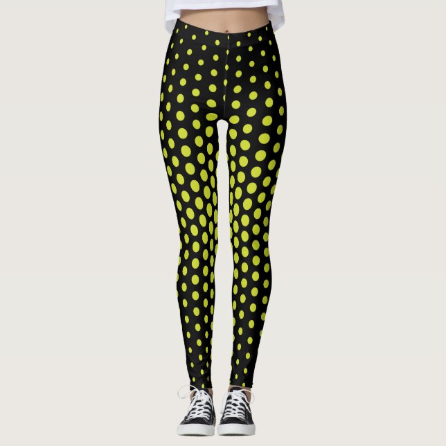 Leggings Punto Techno Verde Fondo Negro (Anverso)