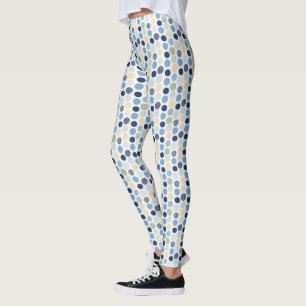 Leggings Puntos alterados Círculos verdes azules desordenad