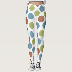 Leggings Puntos azules, verdes y marrones