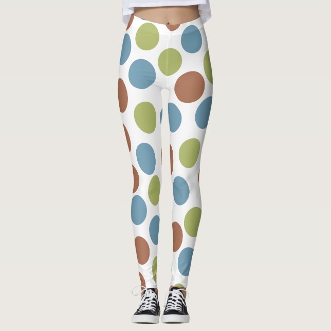 Leggings Puntos azules, verdes y marrones (Anverso)