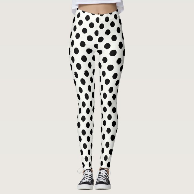 Leggings Puntos Blanco Y Negro (Anverso)
