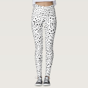 Leggings Puntos dálmatas, puntos dálmatas, blanco y negro