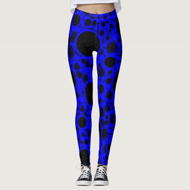 Leggings Puntos de burbuja espacial - Azul (Anverso)
