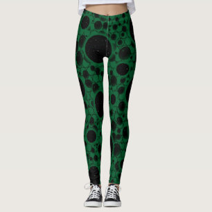 Leggings Puntos de burbuja espacial - Bosque