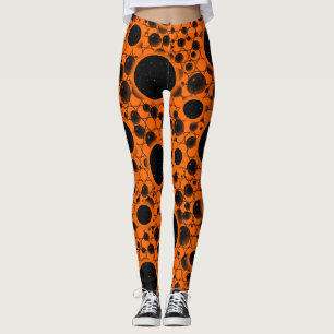 Leggings Puntos de burbuja espacial - Naranja