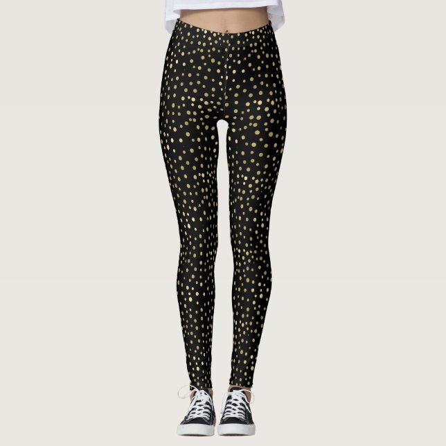 Leggings Puntos de Confetti Negro de Oro (Anverso)