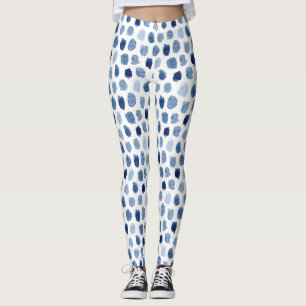 LEGGINGS PUNTOS DE INDIGO AZUL DE LA MARINA ORGÁNICA