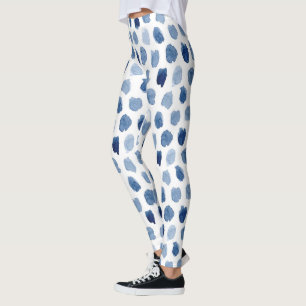 LEGGINGS PUNTOS DE INDIGO AZUL DE LA MARINA ORGÁNICA