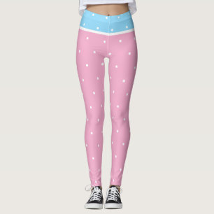 Leggings Puntos de lunares rosas, azules y blancos