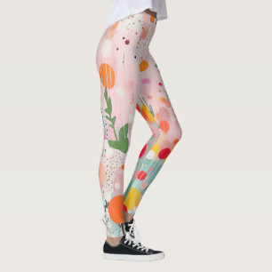 Leggings puntos de pintura de acrilo coloridos sobre suelo