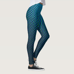 Leggings Puntos de píxel de color azul geométrico moderno e