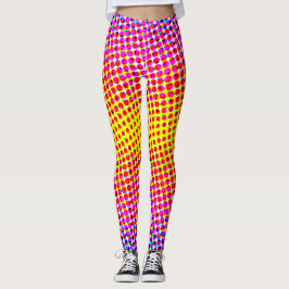 Leggings Puntos de pixelato de gradiente amarillo rosado co