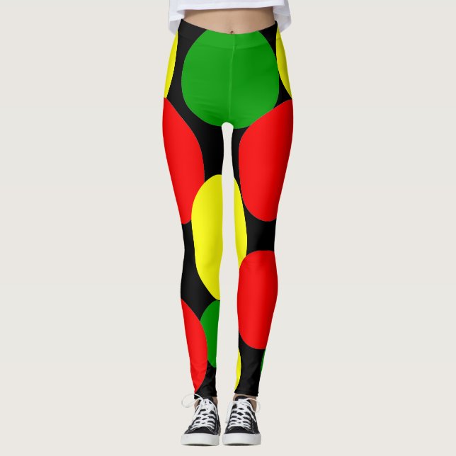 Leggings Puntos de polka afrocéntrica (Anverso)