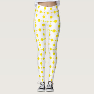 Leggings Puntos de Polka Amarillo, Patrón De Punto De Polka