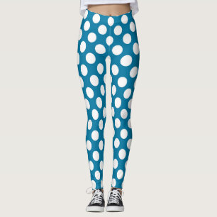 Leggings Puntos de polka azules y blancos