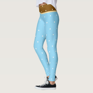 Leggings Puntos de Polka Blanco y Azul Bebé