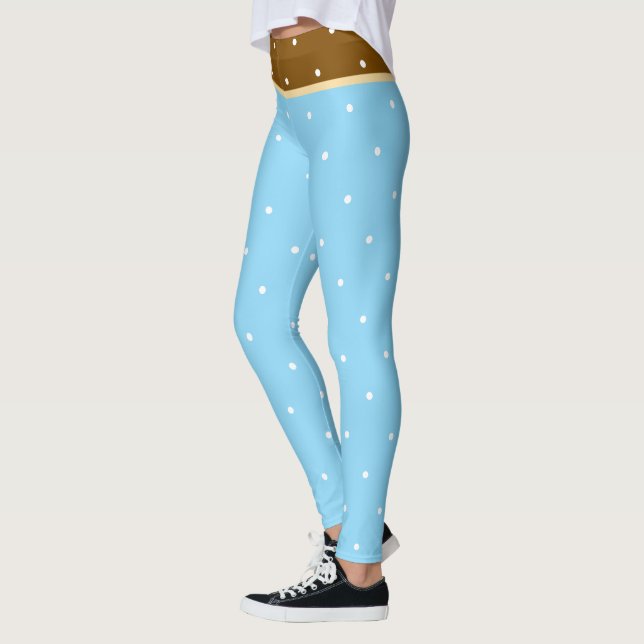 Leggings Puntos de Polka Blanco y Azul Bebé (Izquierda)
