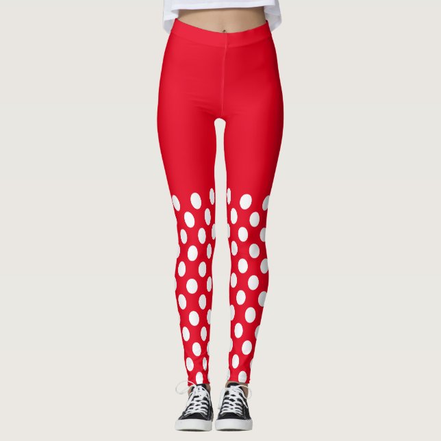 Leggings Puntos de polka blancos y rojos (Anverso)